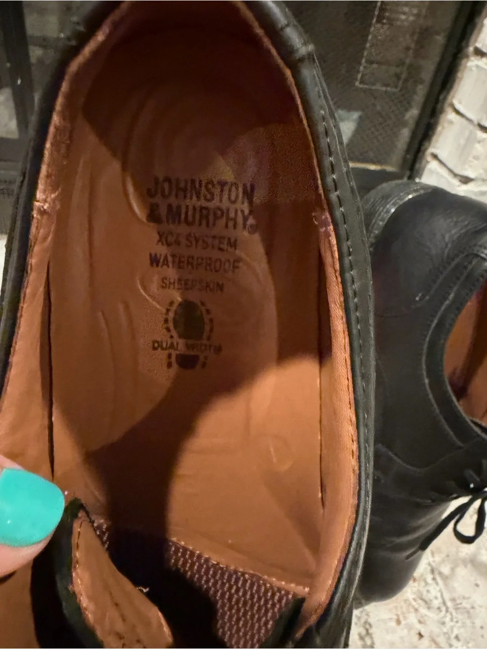 Johnston & Murphy Black Leather Derby Lace-Up Shoes